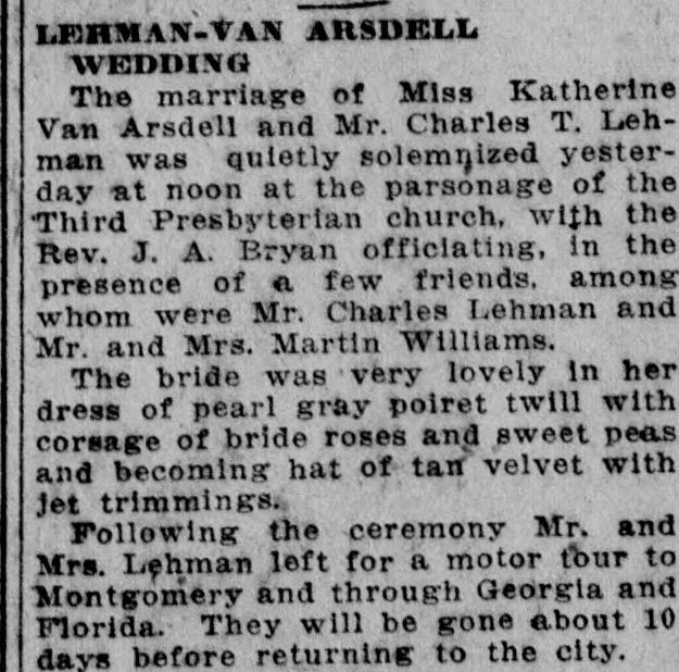 Katherine Van Arsdell-Charles T. Lehman